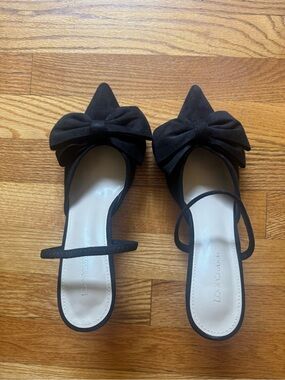 LoopCharm Black Women's Strappy Heel Sandal - Size 8.5
